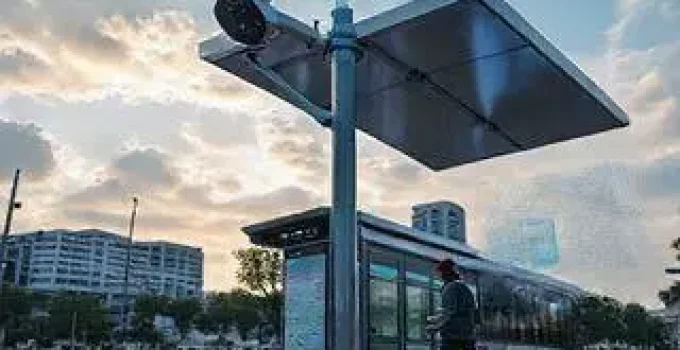 pontos de ônibus conectados à central de monitoramento
