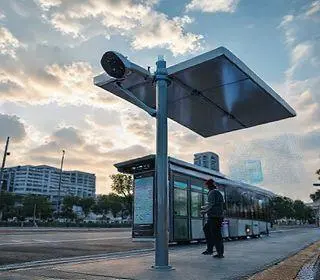 pontos de ônibus conectados à central de monitoramento